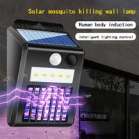 2-in-1 Solar Mosquito Zapper Killer UV & Motion Sensor LED Induction Light Outdoor Electric Insect Wall Lamp