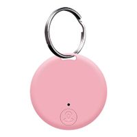 Portable GPS Tracking Bluetooth Keyring Items Tracking with Ring,Smart Anti-Loss Device Waterproof Device Tool Pet Locator for Pet Cats Dogs Wallet Key (Pink)