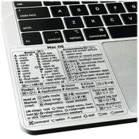 Mac OS (Ventura/Monterey/Big Sur/Catalina/Mojave) Keyboard Shortcuts,M1/M2/Intel No-Residue Clear Vinyl Sticker,Compatible with 13-16-inch MacBook Air and Pro (Clear)