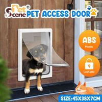 Pet Dog Cat Door Flap Large 2-Way Locking Safe Brushy Security Wall Metal Slide-in Lockable Panel
