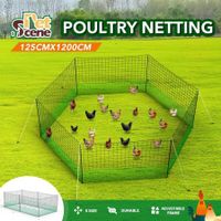 Chicken Run Coop Cage Hen House Chook Pen Fence Enclosure Mesh Net Hutch Habitat Poultry Netting Yard Farm Fencing 1200X125CM