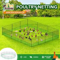 Chicken Coop Cage Pen Run Hen House Chook Fence Poultry Enclosure Mesh Net Hutch Habitat Netting Yard Farm Fencing 3000x125CM