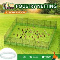 Chicken Coop Cage Run Pen Hen Chook House Fence Poultry Enclosure Hutch Mesh Net Netting Habitat Farm Yard Fencing 5000x125CM