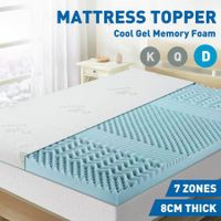 Double Size Mattress Topper Memory Foam Bed Underlay Cool Gel 8CM with Bamboo Cover