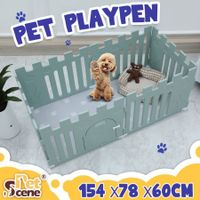 Dog Crate Pet Pen Cage Puppy Enclosure Playpen Exercise Indoor Outdoor Kennel Whelping Box Plastic Portable Green