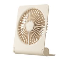 Desk Fan, Portable USB Rechargeable Fan 160° Tilt Folding with 4500mAh Battery 4 Speed Modes for Office Home Camping- Brown