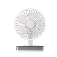 Table Desk Fan Small Oscillating Fan 180°Rotated 5000mAh Rechargeable Battery Powered for Home Office Bedroom (White)