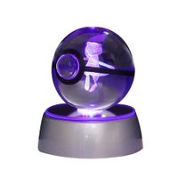 3D Night Light for Kids,Crystal Ball with LED Colorful Lighting Base,Kids Bedroom Decor as Xmas Holiday Birthday Gifts for Boys Girls (Mewtwo)