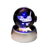 3D Night Light for Kids,Crystal Ball with LED Colorful Lighting Base,Kids Bedroom Decor as Xmas Holiday Birthday Gifts for Boys Girls (Eevee)