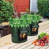 Potato Grow Bags, Plant Grow Bags 7 Gallon Heavy Duty Thickened Growing Bags 2 Pack