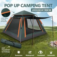 5 Man Tent Camping Pop Up Family Party Beach Instant Sun Shade Shelter Waterproof Outdoor 265x265x190cm Green