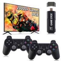 20000+ Games Retro TV Game Console 64G  Dual 2.4G Wireless Controllers, Video Game Consoles for 4K 60fps HDMI Output with 20+ Emulators