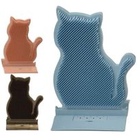 Cat Self Groomer Massage Comb,Cleaning Dogs Cats Shedding Hair, Cat Itching Brush Door Mount, Pets Scratching Comb,Color Blue