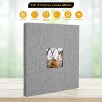40PAGES Photo Album Self Adhesive Magnetic Scrapbook Photo Albums Family Wedding Family 26*28CM  Grey