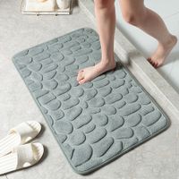 1pc 40*60cm Cobblestone Embossed Bathroom Bath Mat, Washable, Rapid Water Absorbent, Non-Slip, Washable, Thick, Soft And Comfortable Carpet For Shower Room