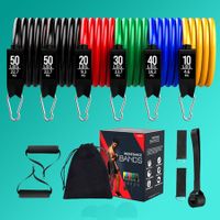 Resistance Bands Set, 6 Level Fitness Bands for Home Outdoor Workouts