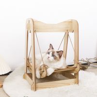 Cat Hammock Wooden Swing Sleeping Bed 39x29x49.5cm Wear Resistant Cat Scratching Board Durable