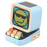 Divoom Ditoo Retro Pixel Art Game Bluetooth Speaker with 16X16 LED App Controlled Front Screen (Blue)