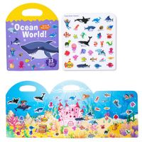 Jelly Sticker Book, Quiet Busy Book for Kids, Reusable Stickers for Toddlers ,Christmas&Brithday Gift for Kids Ocean