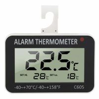 Fridge Thermometer Digital Freezer Temp Tester Alarm LCD Display with Hook