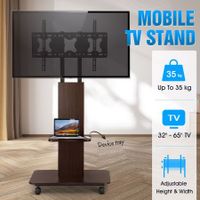 TV Floor Stand Mount Mounting Bracket Mobile Rolling Cart Holder for 32 to 65 Inch TV Height Adjustable LCD LED