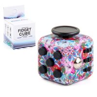 Fidget Cube, Release Stress Cube Stress Anxiety Pressure-Relieving Toy for Adults and Children  Flowers Pattern (Relief Cube)