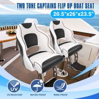 OGL Captains Bucket Boat Seat Chair Helm Sports Flip Up Bolster Charcoal and White