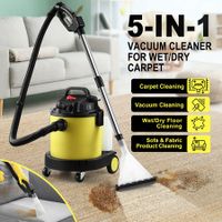 5in1 Carpet Cleaner Vacuum Floor Sofa Wet and Dry Vac Mop Cleaning Machine Portable Smart with Wheels
