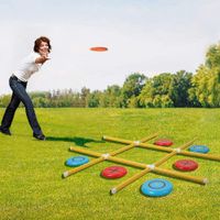 Giant Tic Tac Toe Game PVC Framed Bean Bag Toss Game for Adults & Kids Outdoor Tic Tac Toss Across Yard Game for Family Friends