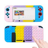 For Nintendo Switch Silicone Case Fidget Toy for Switch Games Cover Soft  Kawaii Shell for Girls Boys Kids Cases for Switch Controllers (Color Bubble)