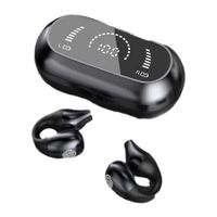 Wireless Ear Clip Bone Conduction Headphones for Running Sports (Black)