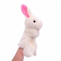 Bunny Hand Puppets Plush Animal Toys for Imaginative Pretend Play Stocking Storytelling White 30cm