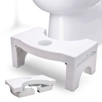 Foldable Toilet Potty Stool for Adults,7" Heavy Duty Plastic Portable Squatting Poop Foot Stool with Freshener Space,Bathroom Non-Slip Toilet Assistance Step Stool - Healthy Gifts for Kids Seniors