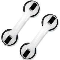 Shower Handle 12 inch Grab Bars for Bathroom Shower Handle with Strong Hold Suction Cup Grip Grab in Bathroom Bath Handle Grab Bars for Bathroom Safety Grab Bar (2 Pack Black)