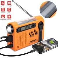 Emergency Solar Hand Crank Radio,Weather Radio with AM/F_M, LED Flashlight, Reading Lamp, 2000mAh Power Bank And SOS Alarm -Long Antenn