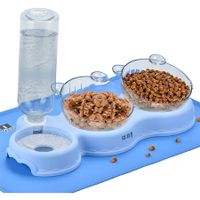 Cat Bowls for Food and Water Set, 3 Bowls Including Gravity Water Bowl