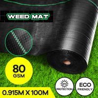 Weed Mat Ground Cover Control Barrier Gardening Garden Landscape Block Guard Plastic 80GSM 0.915 x 100M