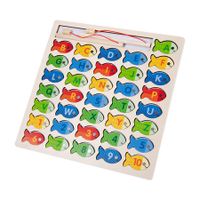 Wooden Magnetic Toy for Toddlers - Alphabet ABC Catch Fish Counting Learning Math Preschool Board Games Gifts for Girls Boys Age 3+