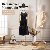 Female Mannequin Dummy Model Manikin Dressmaking Dress Form Upper Torso Adjustable Detachable Fashion Clothing Wedding Dress Display Stand 200cm