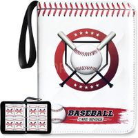 Baseball Card Binder PU Sleeves Trading Cards 400cards 4 Pockets Holder Protectors Set for Football Cards and Sports Cards