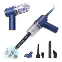 Handheld Vacuum and Air Duster, Wet/Dry Use, Portable Vacuum with Multiple Nozzles and Floor Brush for Vehicle/Home/Office