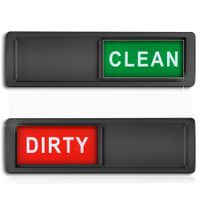 1Pack Dishwasher Magnet Clean Dirty Sign,Non-Scratching Strong Clean Dirty Magnet with Clear Colored Text for Dishwasher,Kitchen (Black)