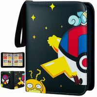 Trading Card Binder 4-Pocket Binders For Cards  400 Cards Yugioh Cards Pokemon PU Holder Collection Album Folder Book Case Storage Organizer Gift.