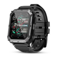 Military Smart Watches for Men IP68 Waterproof Rugged Bluetooth Call(Answer/Dial Calls) 1.83" Tactical Fitness Watch Tracker for Android iOS Outdoor Sports (Black)