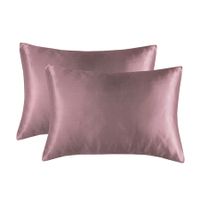 Satin Pillowcase Set of 2  Silk Pillow Cases for Hair and Skin Satin Pillow Covers 2 Pack with Envelope Closure (51*76cm Rosewood)