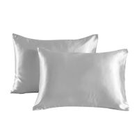 Satin Pillowcase Set of 2  Silk Pillow Cases for Hair and Skin Satin Pillow Covers 2 Pack with Envelope Closure (51*76cm Light Grey)