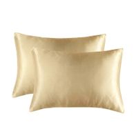 Satin Pillowcase Set of 2  Silk Pillow Cases for Hair and Skin Satin Pillow Covers 2 Pack with Envelope Closure (51*76cm champagne)