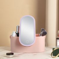 Travel Makeup Case Cosmetic Organizer Box with LED Vanity Mirror Storage Case Portable for Women Girls