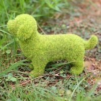 Puppy Garden Decor Outdoor Statues, Lovely Flocking Dog for Yard Decor