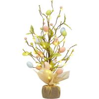 Easter Decorations, Pre-Lit Easter Egg Table Topper with Delicate Oranities, for Home Easter Tree Table Decorations